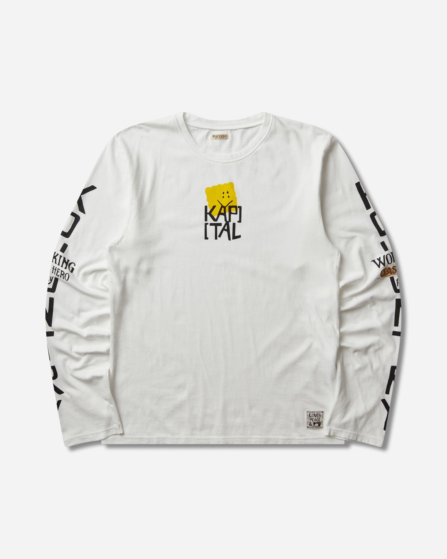 KAPITAL 20/-Jersey Crew Long Sleeve T (Peckish Kap) Yellow T-Shirts Longsleeve K2503LC064 YELLOW
