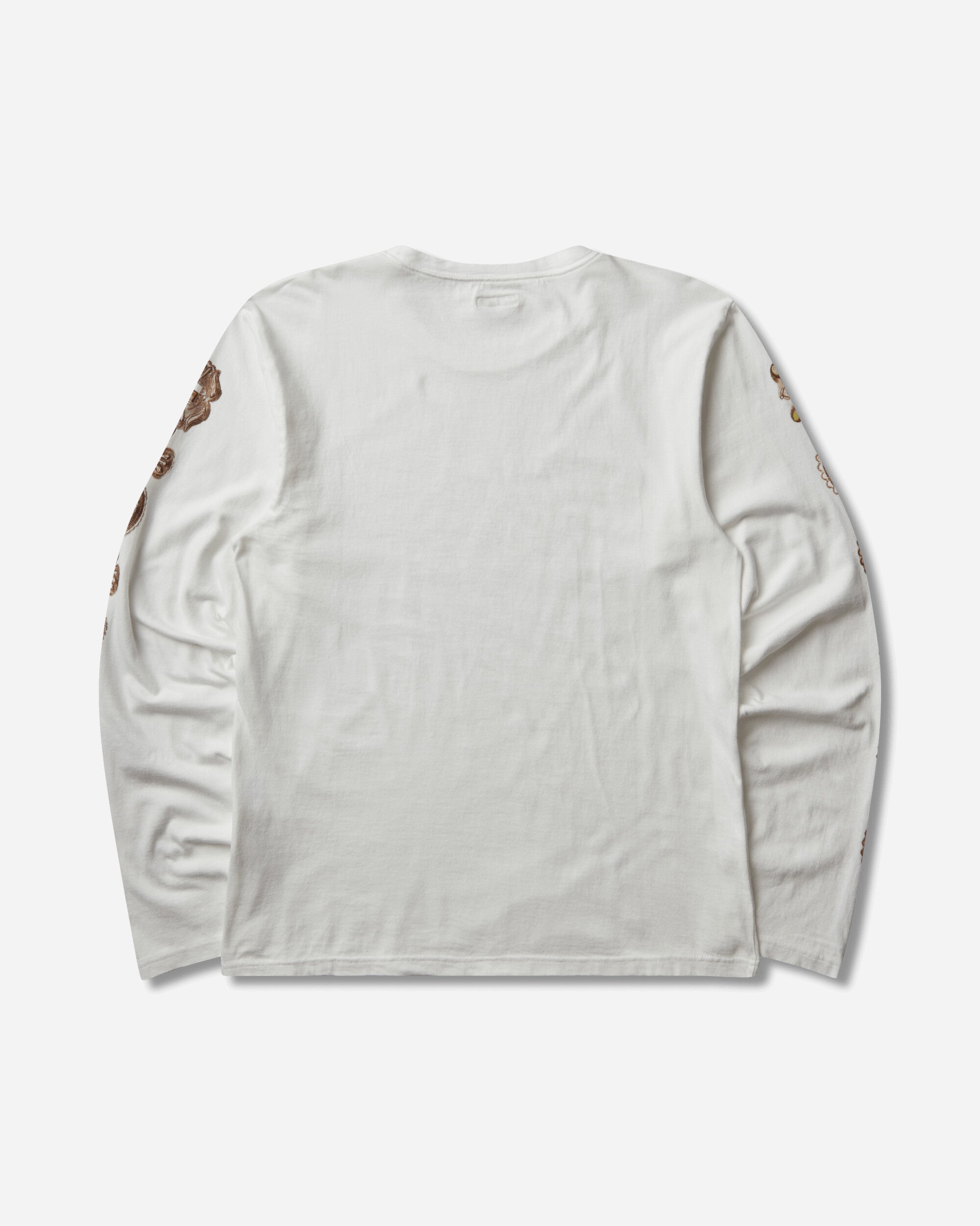 KAPITAL 20/-Jersey Long Sleeve Long Sleeve T (Concho Belt Sleeve) White T-Shirts Longsleeve K2508LC008 WHITE