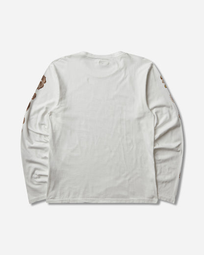 KAPITAL 20/-Jersey Long Sleeve Long Sleeve T (Concho Belt Sleeve) White T-Shirts Longsleeve K2508LC008 WHITE