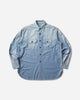 KAPITAL Chambray 2Tones Bone Patch Ventilator Workshirt Sax Shirts Longsleeve Shirt K2504LS142 SAX