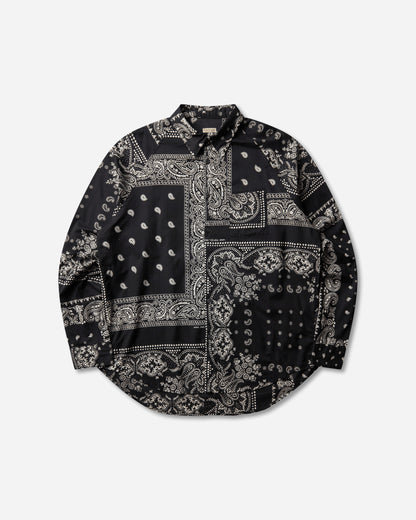 KAPITAL Gauze Rat Brand Bandanna Patchwork Raglan Shirt Black Shirts Longsleeve Shirt K2504LS148 BLACK