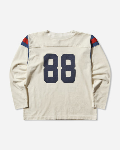 KAPITAL 16 Dense Jersey Elbowrip Football Tee #88 White T-Shirts Shortsleeve EK-1603LC WHITE