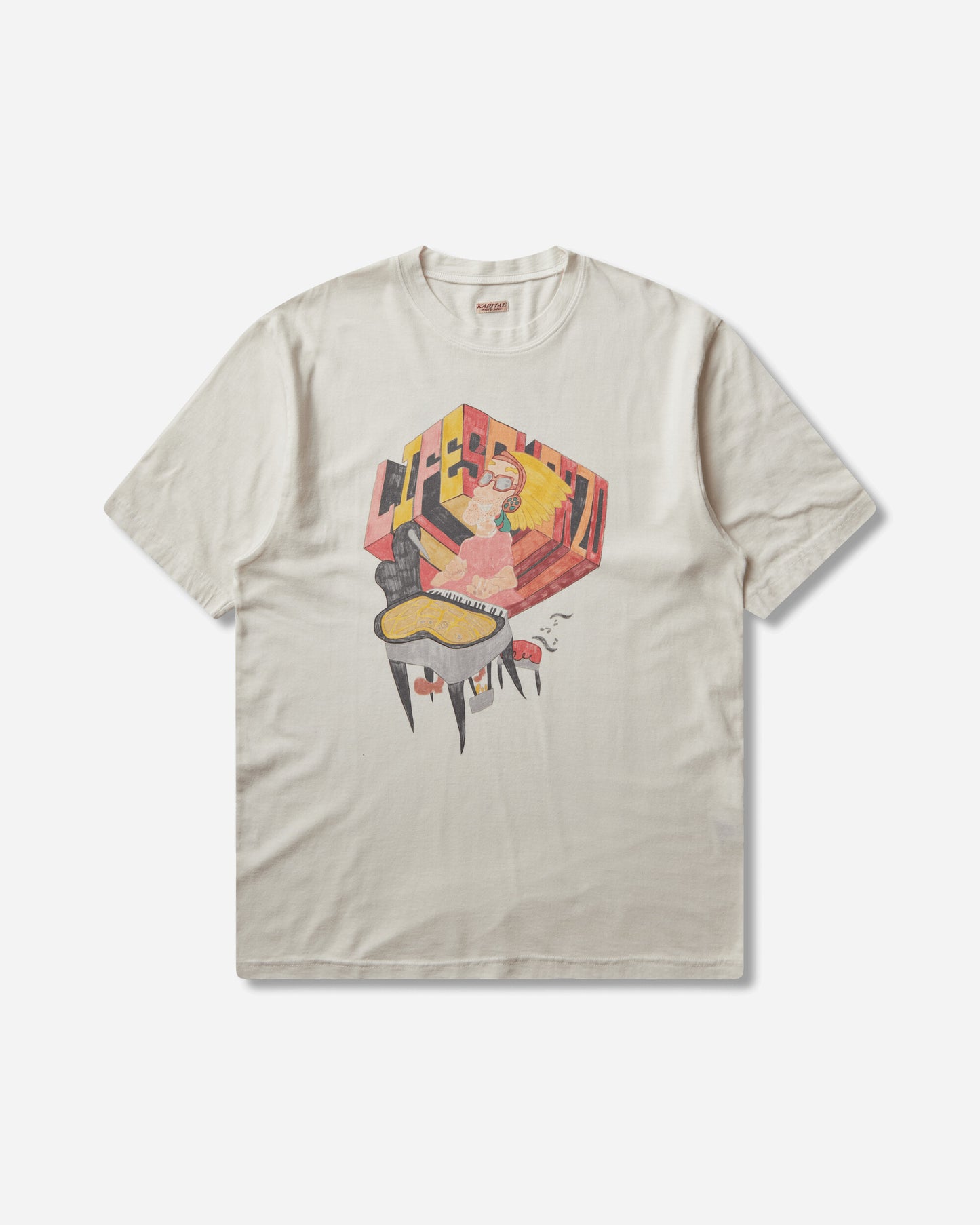 KAPITAL 20/-Jersey Crew T (Analog Piano Man) Ecru T-Shirts Shortsleeve K2503SC057 ECRU
