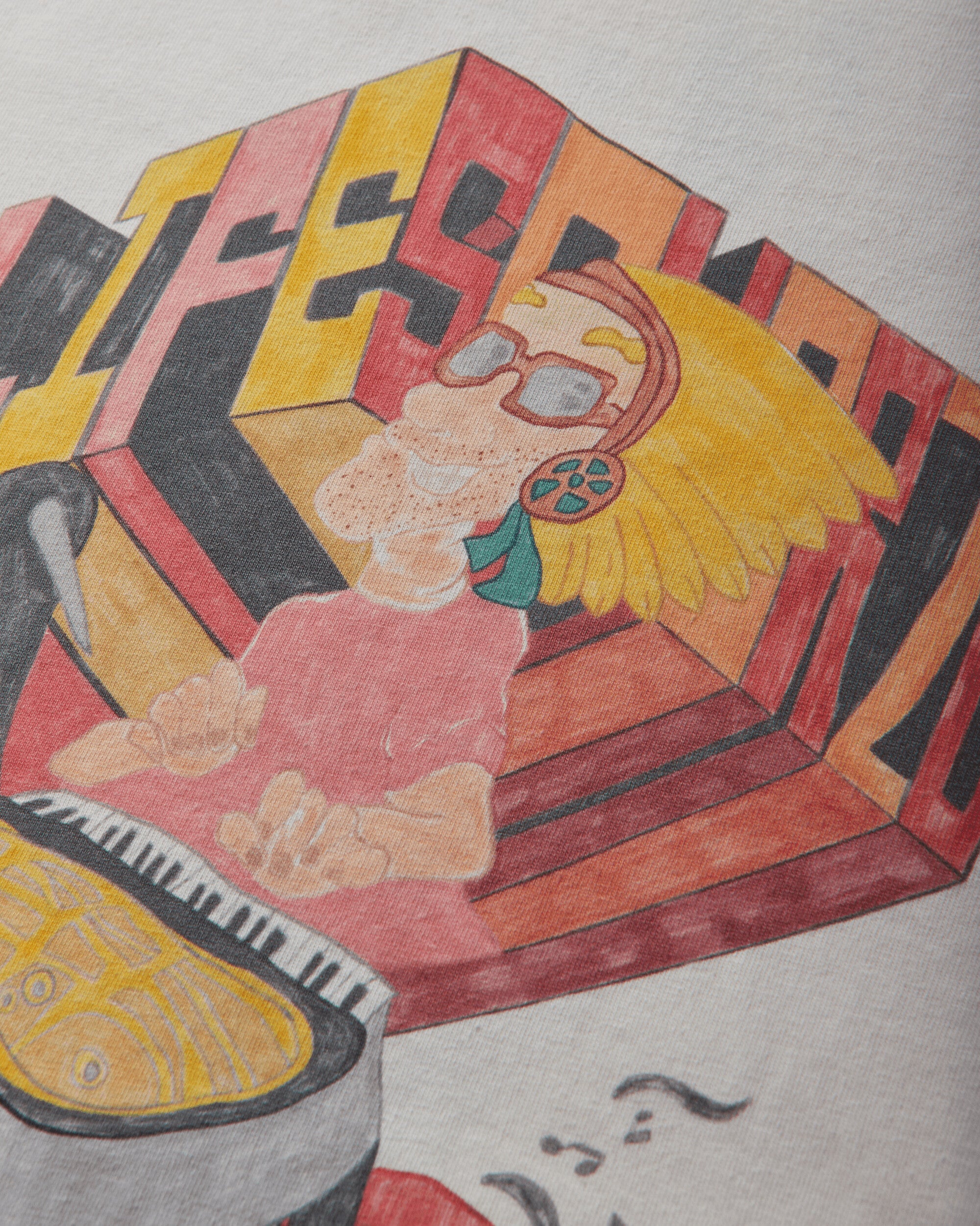KAPITAL 20/-Jersey Crew T (Analog Piano Man) Ecru T-Shirts Shortsleeve K2503SC057 ECRU