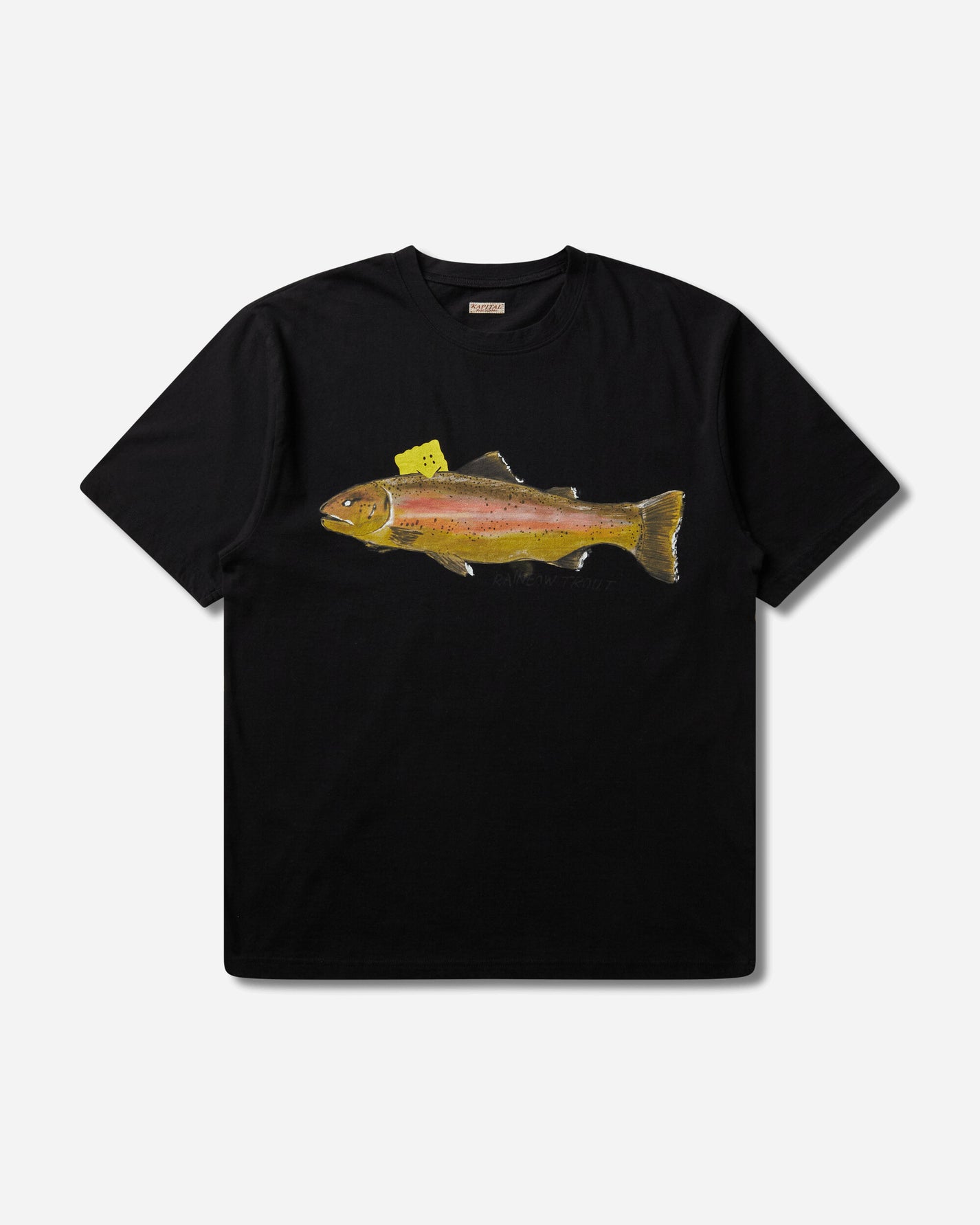 KAPITAL 20/-Jersey Crew T (One Trout Peckish Rainbowy) Black T-Shirts Shortsleeve K2508SC002 BLACK