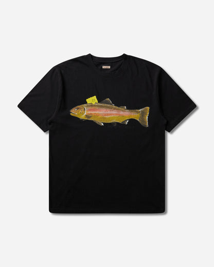 KAPITAL 20/-Jersey Crew T (One Trout Peckish Rainbowy) Black T-Shirts Shortsleeve K2508SC002 BLACK