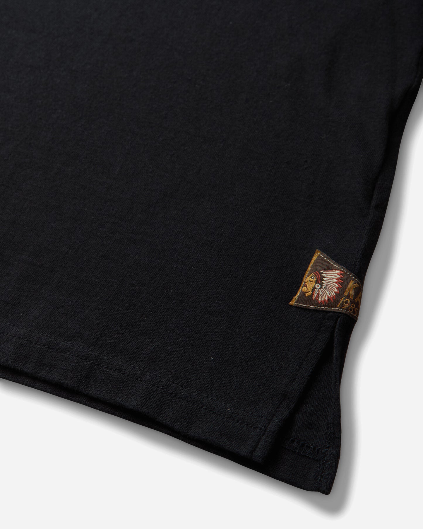 KAPITAL 20/-Jersey Pennant T (3Flags) Black T-Shirts Shortsleeve EK-1223SC BLACK