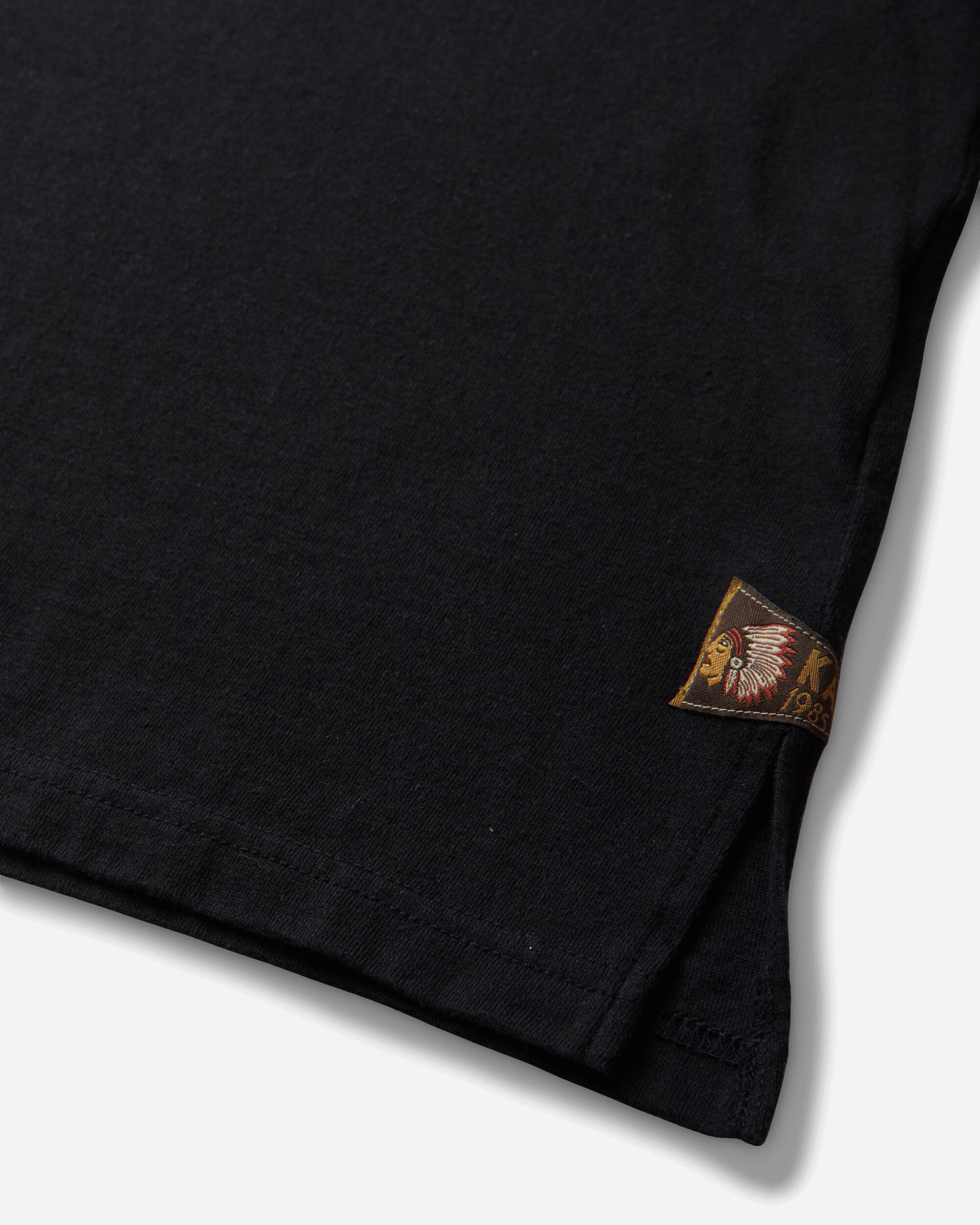 KAPITAL 20/-Jersey Pennant T (3Flags) Black T-Shirts Shortsleeve EK-1223SC BLACK