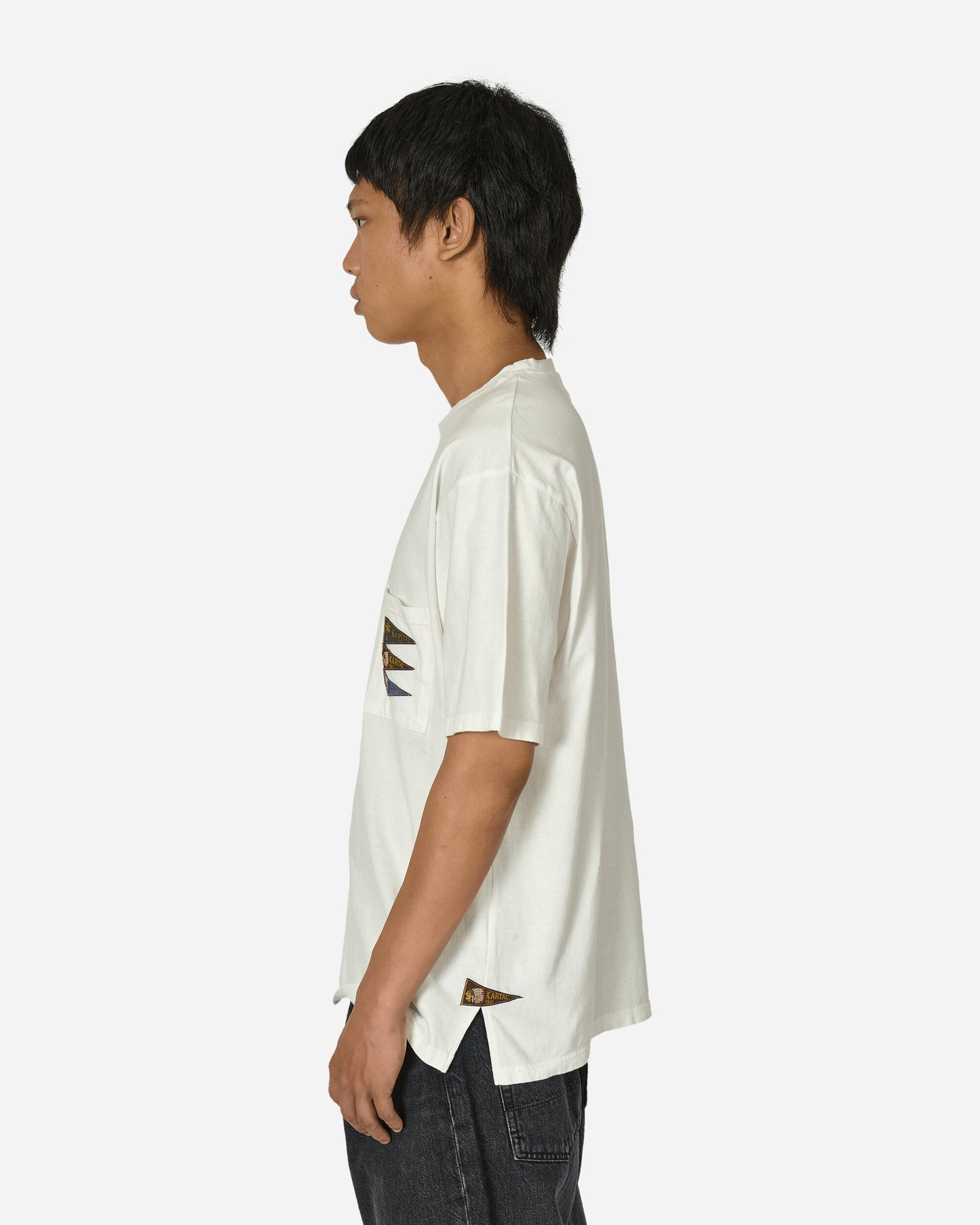 KAPITAL 20/-Jersey Pennant T (4Flags) White T-Shirts Shortsleeve EK-1224SC WHITE