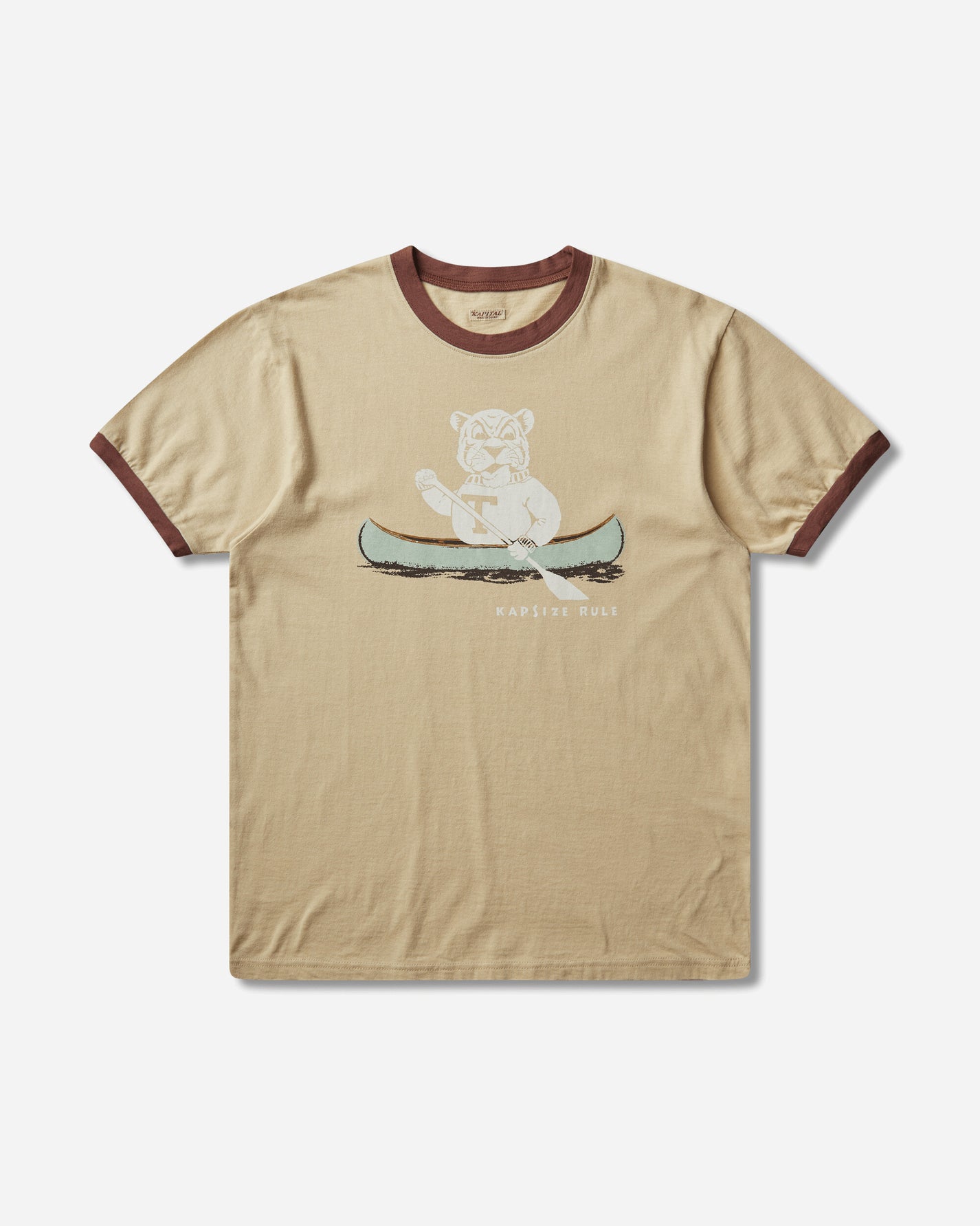 KAPITAL 20/-Jersey Ringer T ("T" Tiger) Beige T-Shirts Shortsleeve K2509SC062 BEIGE