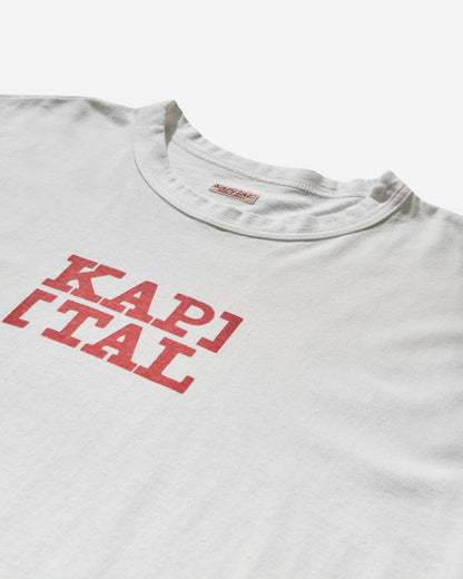 KAPITAL 20/-Jersey Rookie Crew T (Brackets Kap) White T-Shirts Shortsleeve EK-1480SC WHITE