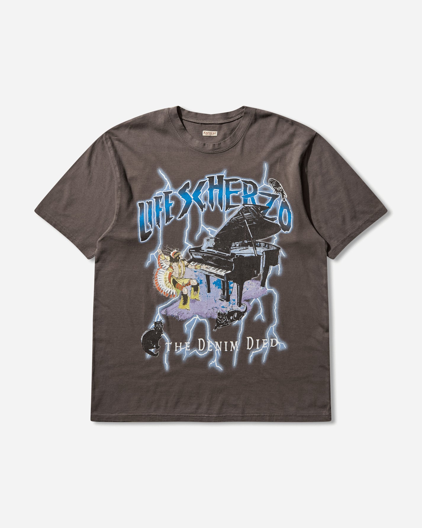 KAPITAL 20 Jersey Crew T Lightning Piano Black T-Shirts Shortsleeve K2503SC063 IB