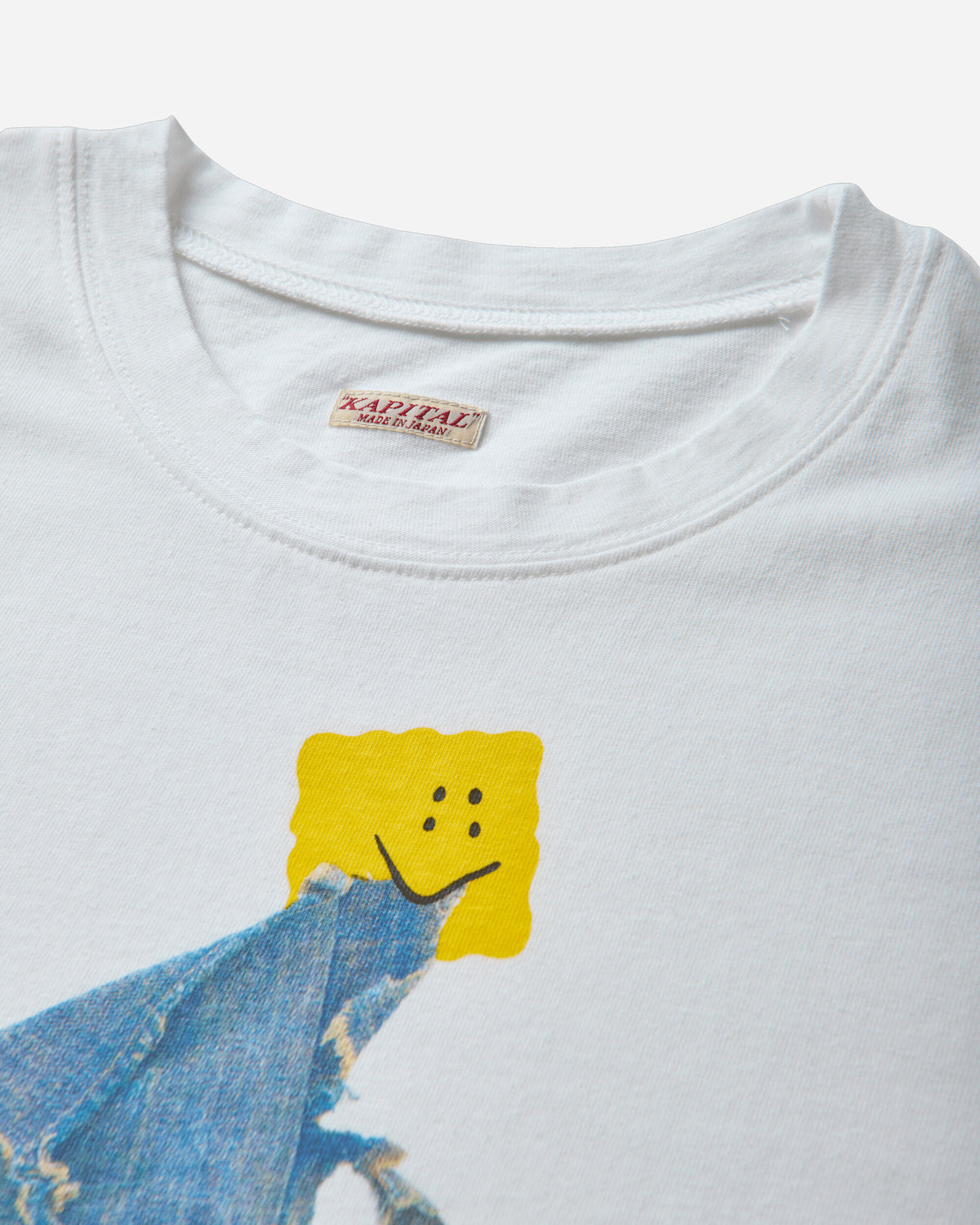 KAPITAL 20 Jersey Crew T Peckish Boro Piece White T-Shirts Shortsleeve K2603SC081 WHITE