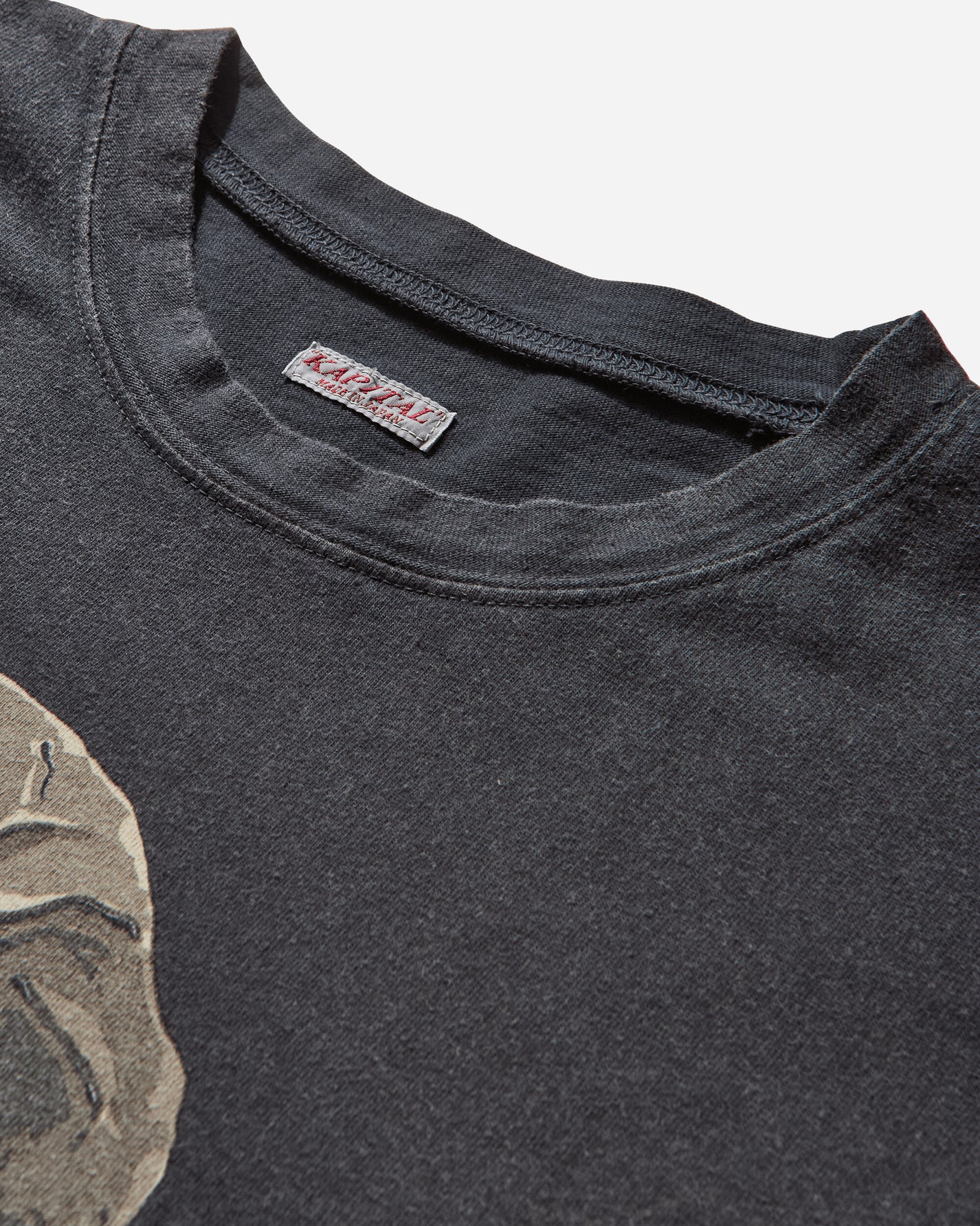 KAPITAL 20 Jersey Crew T Peckish Rain Skull Black T-Shirts Shortsleeve K2506SC233 BLACK