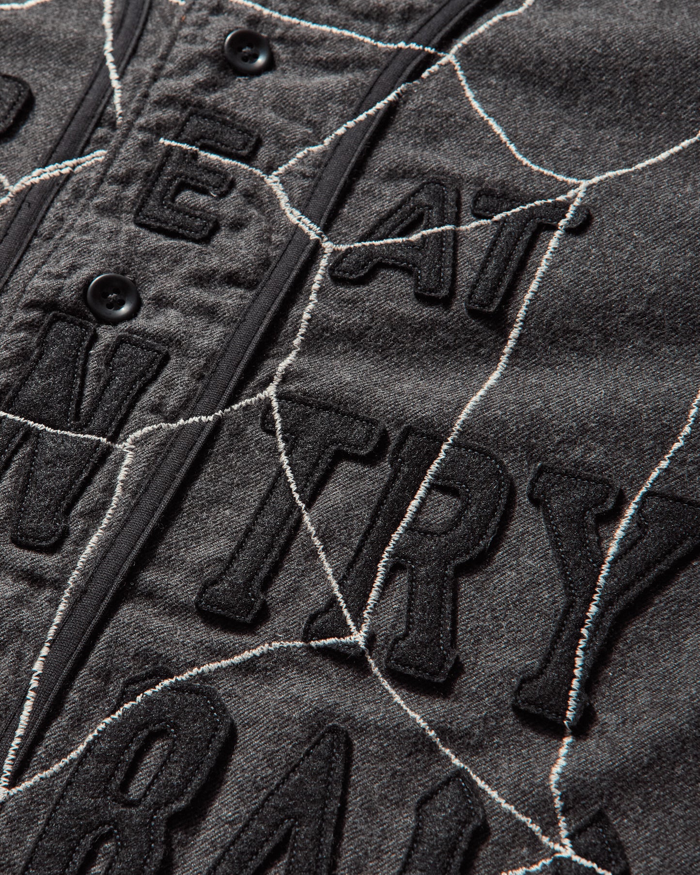 KAPITAL Cotton Wool Great Kountry Baseball Shirt Kountry Dream Catch Remake Dark Gray Shirts Shortsleeve Shirt K2505SS215 DARKGRAY