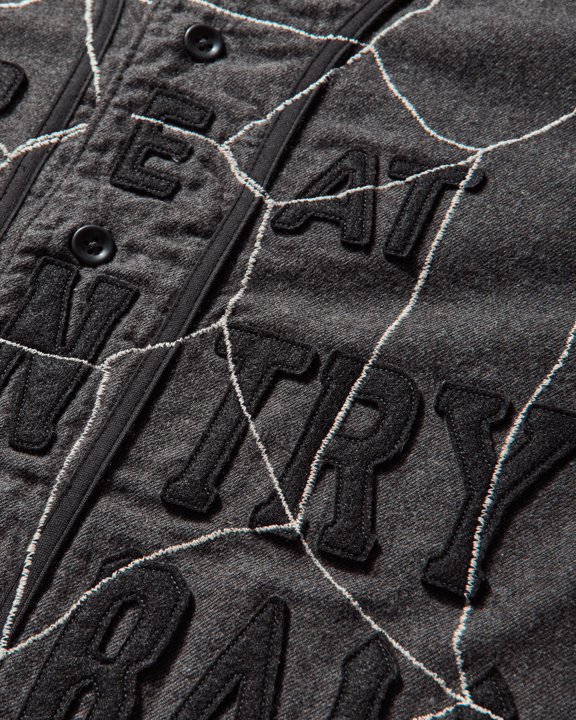 KAPITAL Cotton Wool Great Kountry Baseball Shirt Kountry Dream Catch Remake Dark Gray Shirts Shortsleeve Shirt K2505SS215 DARKGRAY