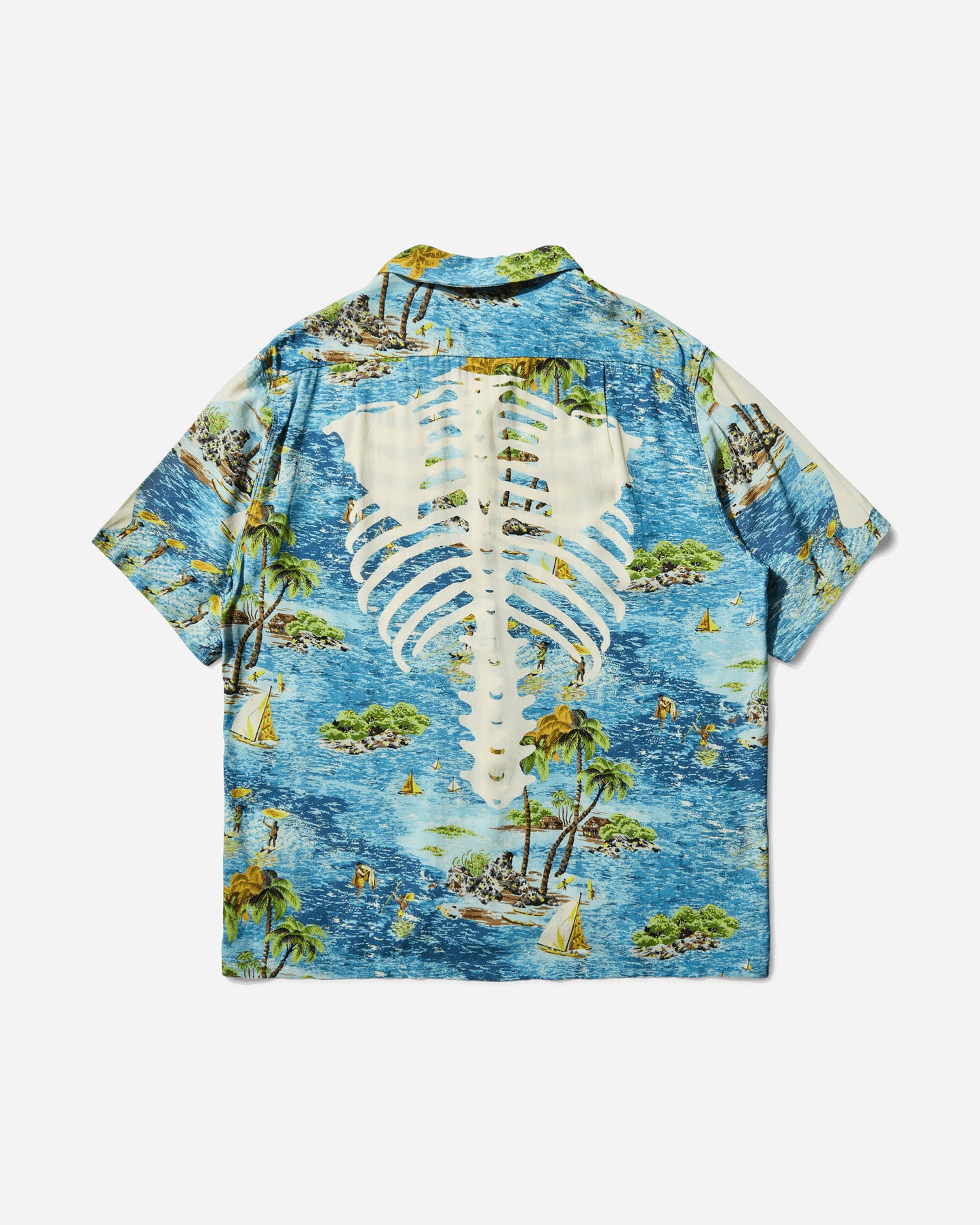 KAPITAL Rayon Kamekameha Bone Aloha Shirt Blue Shirts Shortsleeve Shirt EK-1214SS BLUE