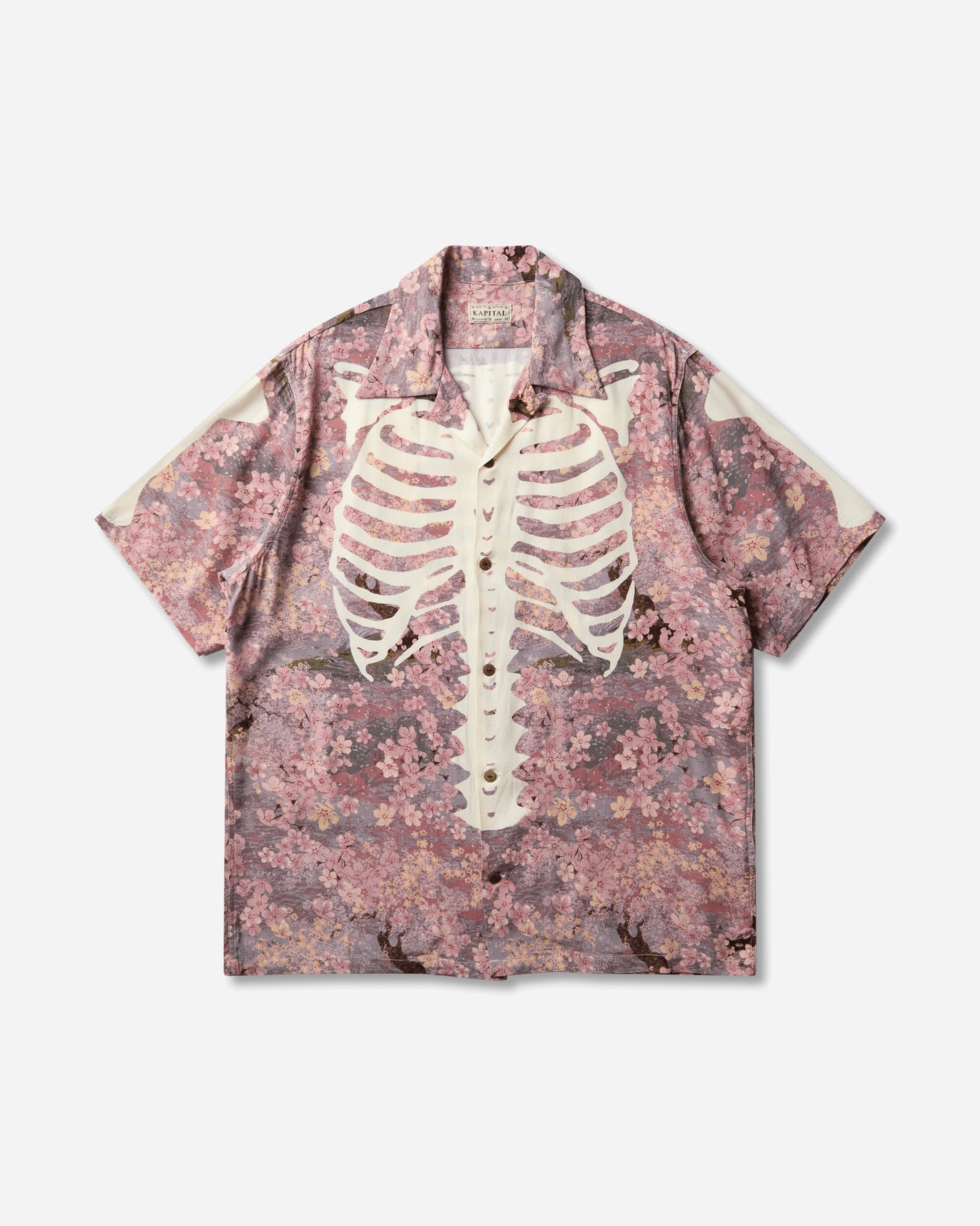 KAPITAL Rayon Sakura-Bone Aloha Shirt Gray Shirts Shortsleeve Shirt K2503SS049 GRAY