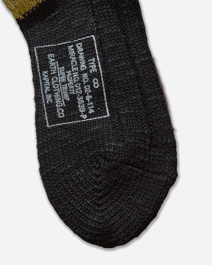 KAPITAL 56 Yarns Ma 1 Rainbowy Happy Heel Socks Black Underwear Socks EK-1582XSA BLACK