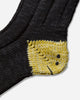 KAPITAL 56 Yarns Ma 1 Rainbowy Happy Heel Socks Black Underwear Socks EK-1582XSA BLACK