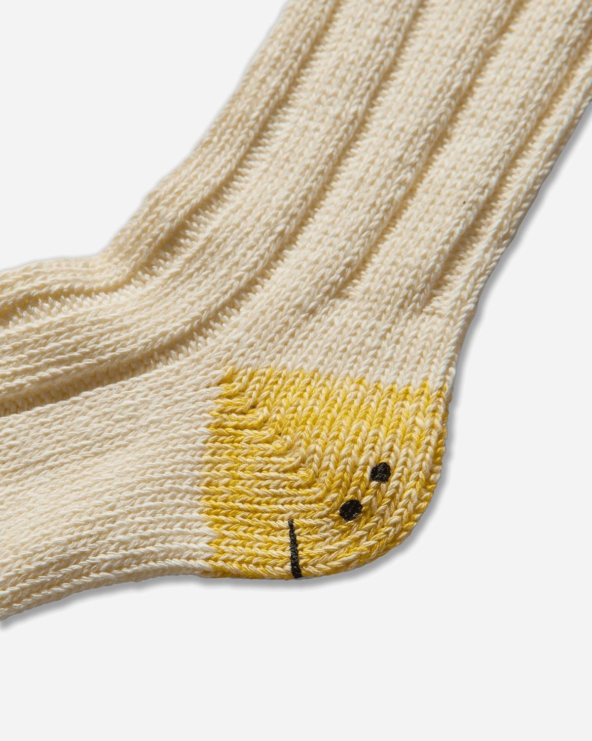 KAPITAL 56 Yarns Ma 1 Rainbowy Happy Heel Socks White Underwear Socks EK-1582XSA WHITE