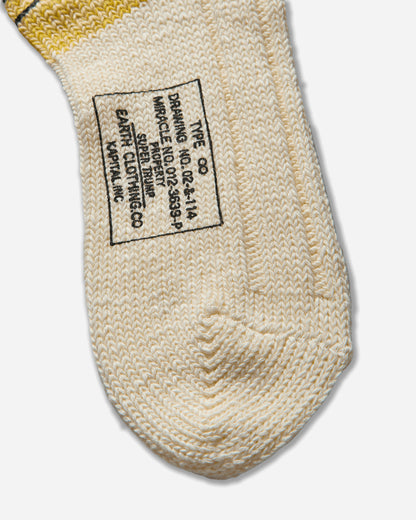 KAPITAL 56 Yarns Ma 1 Rainbowy Happy Heel Socks White Underwear Socks EK-1582XSA WHITE