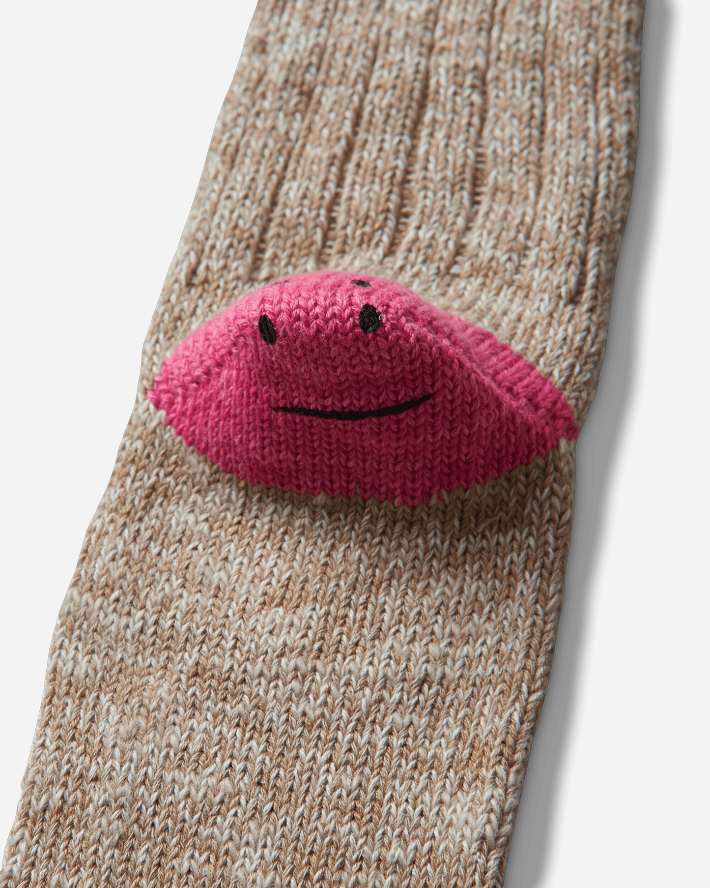 KAPITAL 60 Yarns Ivy Rainbowy Happy Heel-Hold Socks Beige - Pink Underwear Socks K2504XS534 BEIGEXPINK