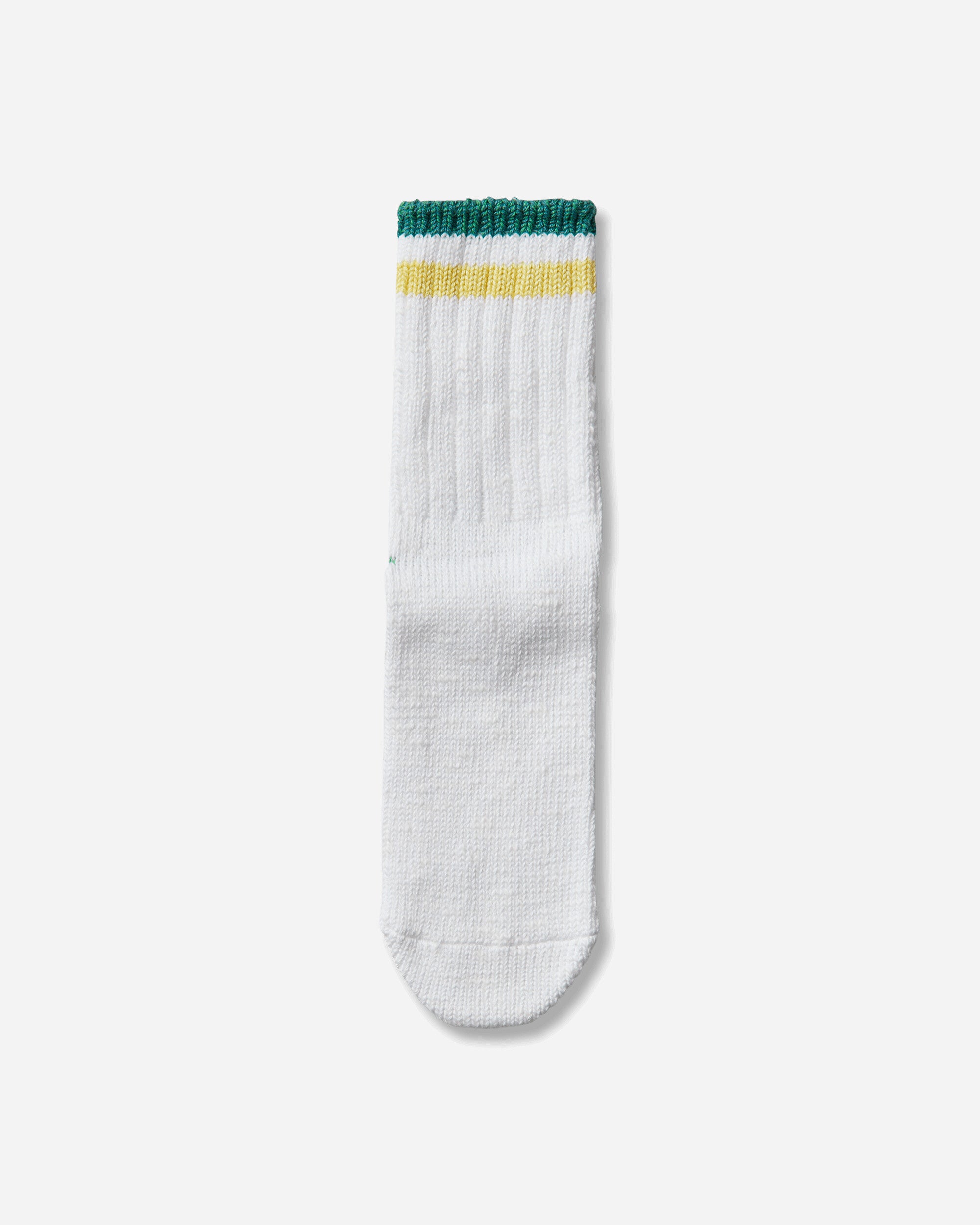 KAPITAL 60 Yarns Ivy Rainbowy Happy Heel-Hold Socks White Green Underwear Socks K2504XS534 WHTXGRN