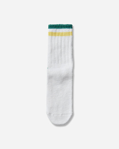 KAPITAL 60 Yarns Ivy Rainbowy Happy Heel-Hold Socks White Green Underwear Socks K2504XS534 WHTXGRN