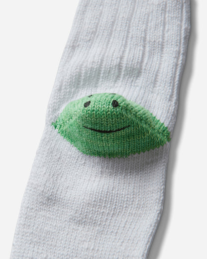 KAPITAL 60 Yarns Ivy Rainbowy Happy Heel-Hold Socks White Green Underwear Socks K2504XS534 WHTXGRN