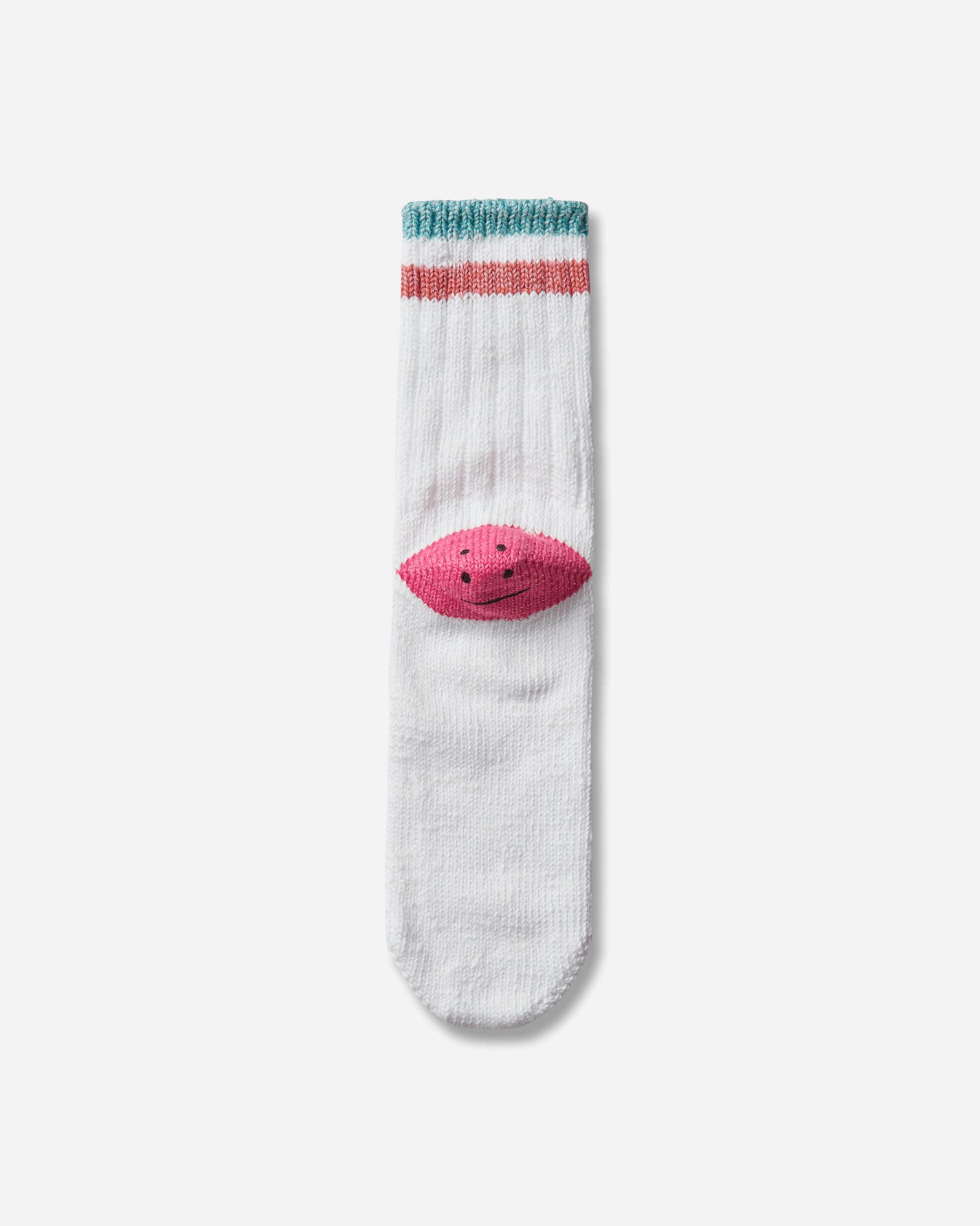 KAPITAL 60 Yarns Ivy Rainbowy Happy Heel-Hold Socks White - Pink Underwear Socks K2504XS534 WHTXPNK