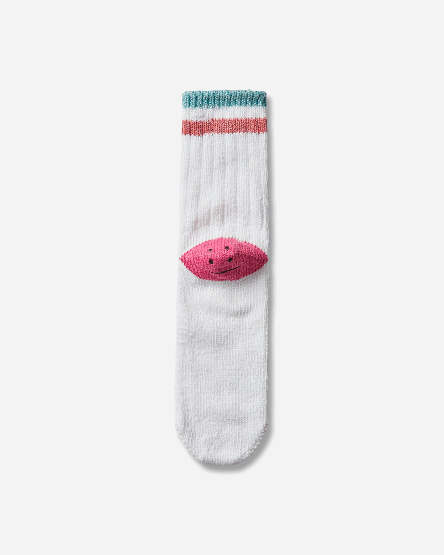 KAPITAL 60 Yarns Ivy Rainbowy Happy Heel-Hold Socks White - Pink Underwear Socks K2504XS534 WHTXPNK