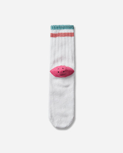 KAPITAL 60 Yarns Ivy Rainbowy Happy Heel-Hold Socks White - Pink Underwear Socks K2504XS534 WHTXPNK