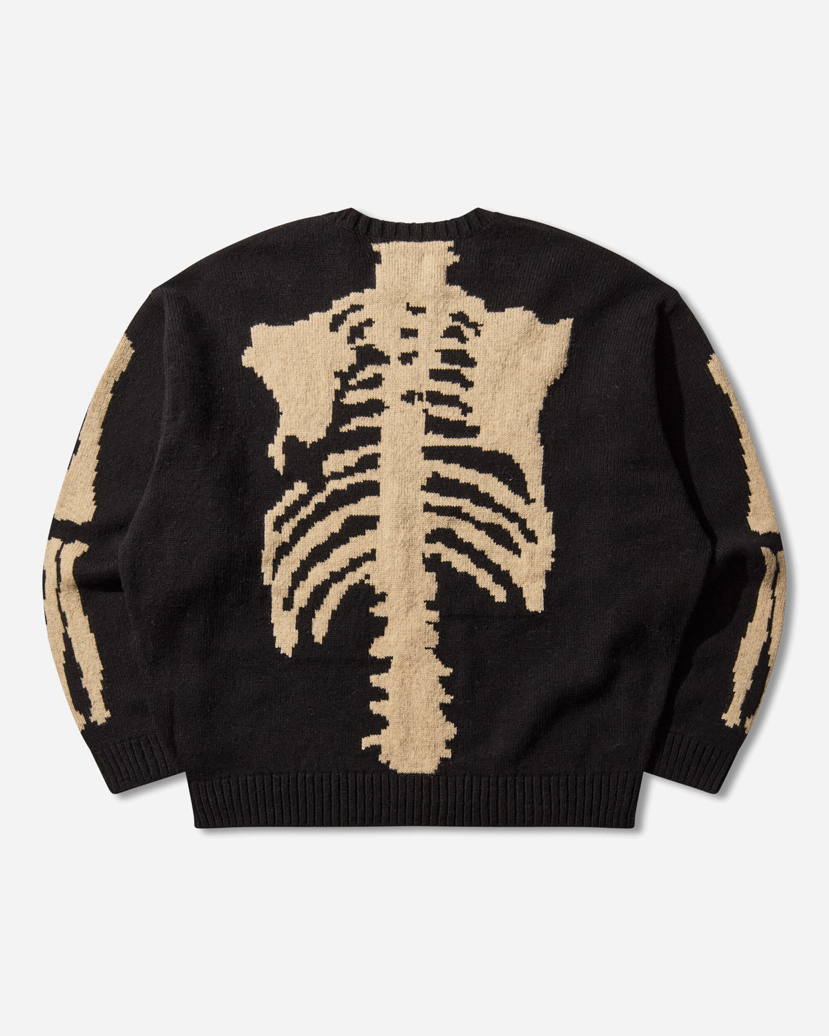 KAPITAL 5G Wool Bone Crew Sweater Black Knitwears Sweaters EK-1537KNA BLACK