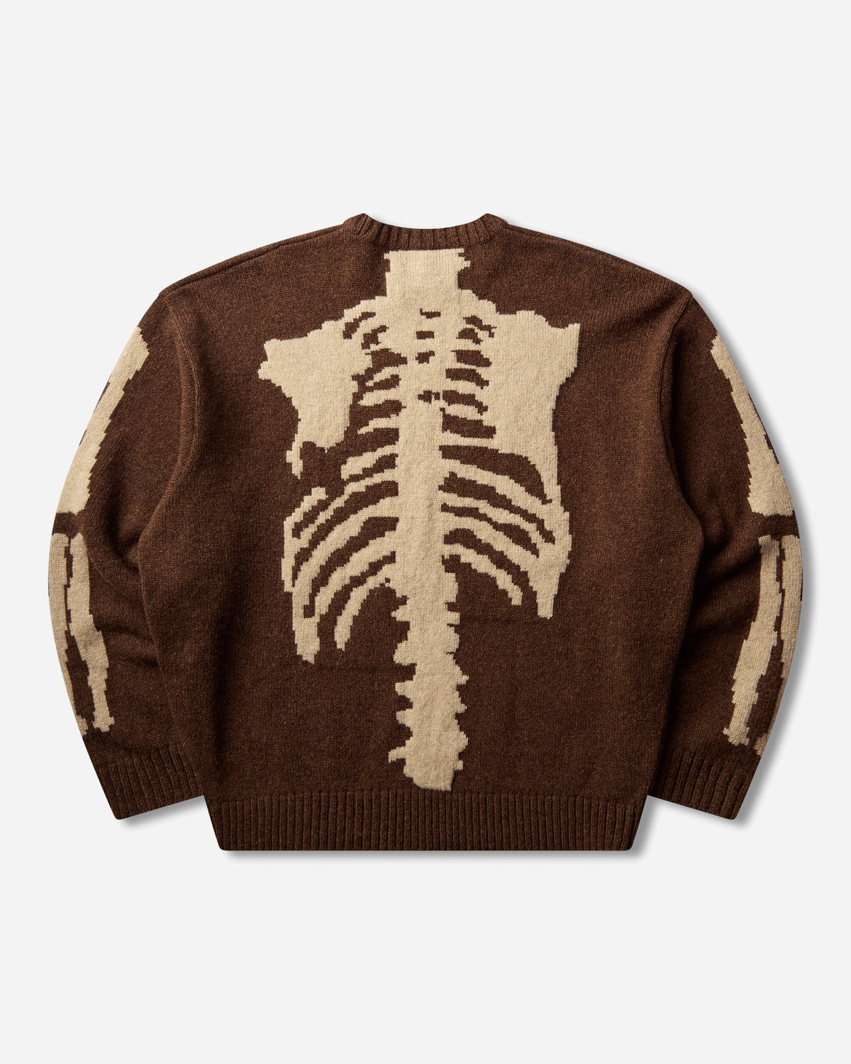KAPITAL 5G Wool Bone Crew Sweater Brown Knitwears Sweaters EK-1537KNA BROWN