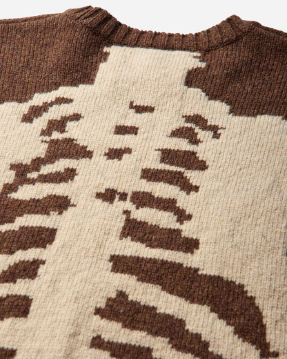 KAPITAL 5G Wool Bone Crew Sweater Brown Knitwears Sweaters EK-1537KNA BROWN