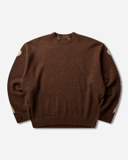 KAPITAL 5G Wool Bone Crew Sweater Brown Knitwears Sweaters EK-1537KNA BROWN