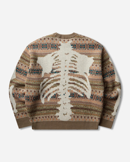 KAPITAL 7G Wool Fair Isle Bone Crew Sweater Orange Knitwears Sweaters K2310KN134 ORANGE
