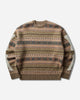 KAPITAL 7G Wool Fair Isle Bone Crew Sweater Orange Knitwears Sweaters K2310KN134 ORANGE