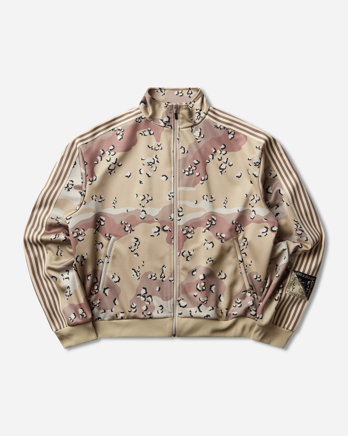 KAPITAL Smooth Jersey Choco Chip Camo Track Jkt Beige Camo Sweatshirts Track Tops K2510LC134 BEIGE