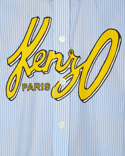 KENZO Paris Kenzo Archive Logo Ov Shirt Sky Blue Shirts Longsleeve Shirt FD65CH5109LM 64