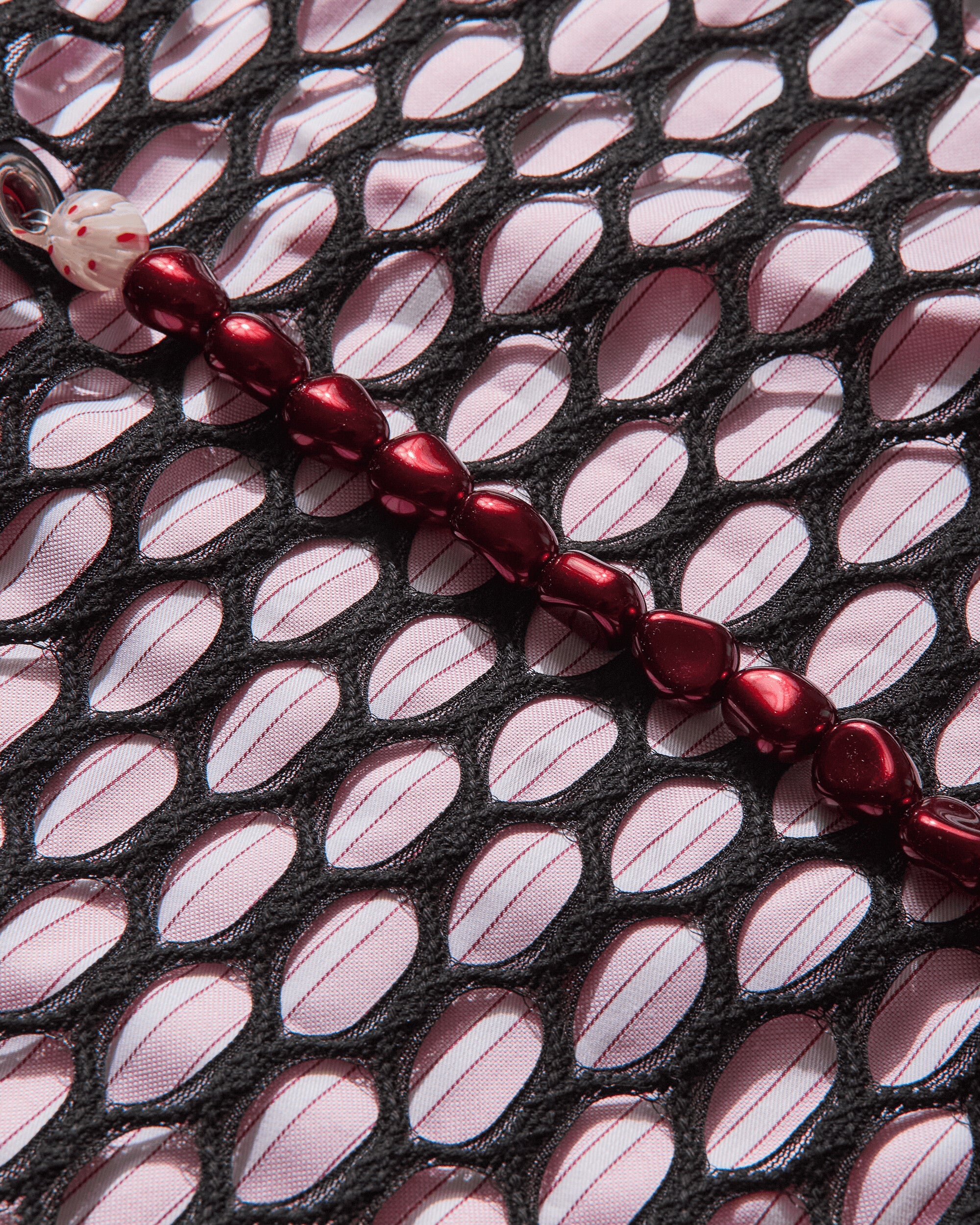 Kiko Kostadinov Wmns Armantrout Pearl Necklace Pink Stripe/Red Pearl Jewellery Necklaces KKWAW25NL01 155