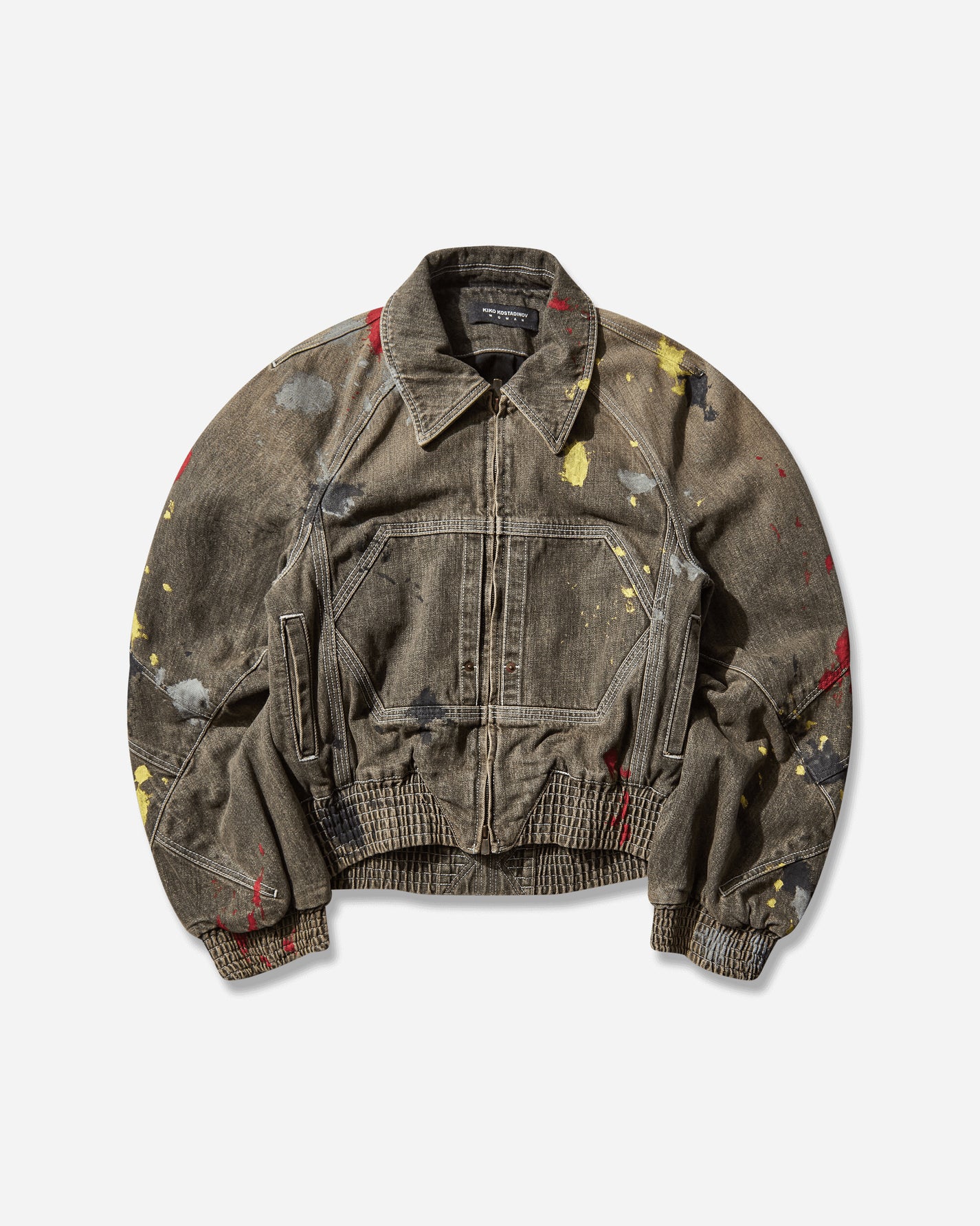 Kiko Kostadinov Wmns K Painted Bomber Jacket Washed Brown Coats and Jackets Bomber Jackets KKWAW25J08 34