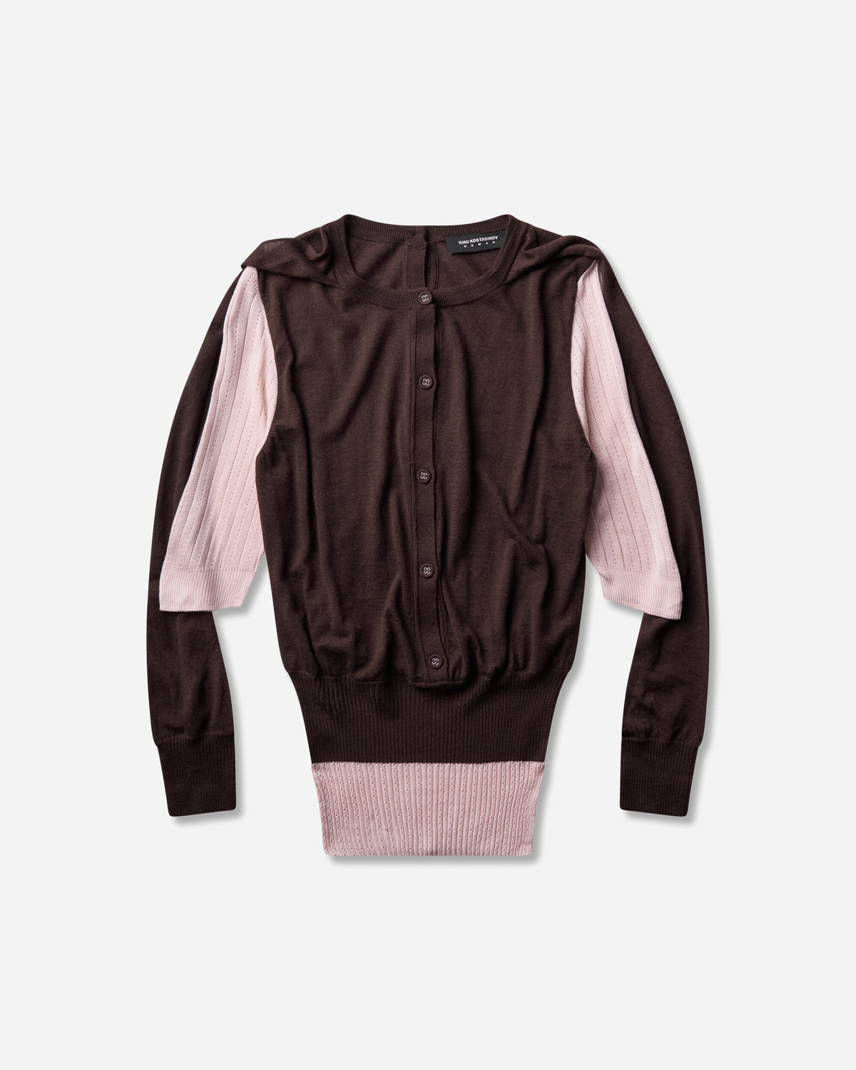 Kiko Kostadinov Wmns Corella Double Sleeve Jumper Mahogany Knitwears Cardigans KKWAW26KN01 83