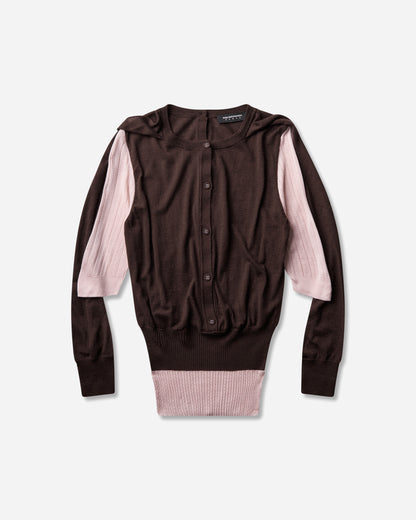 Kiko Kostadinov Wmns Corella Double Sleeve Jumper Mahogany Knitwears Cardigans KKWAW26KN01 83