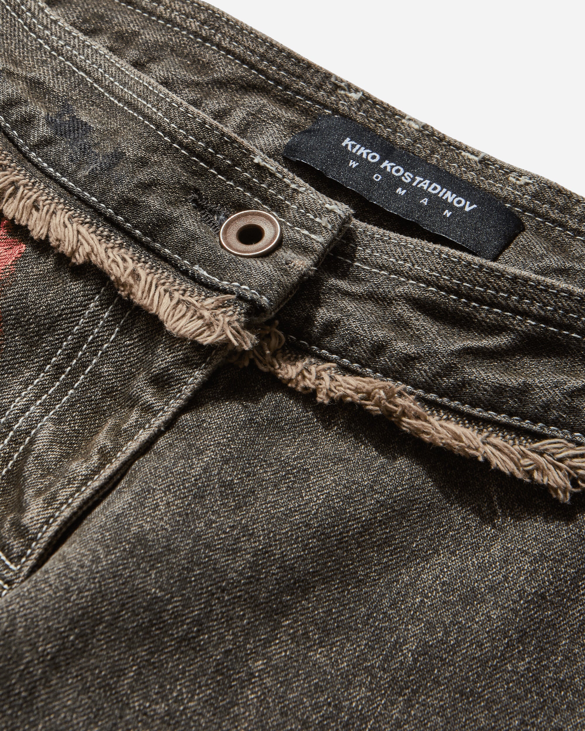 Kiko Kostadinov Wmns K Painted Slim Jean Washed Brown Pants Denim KKWAW25T07 20