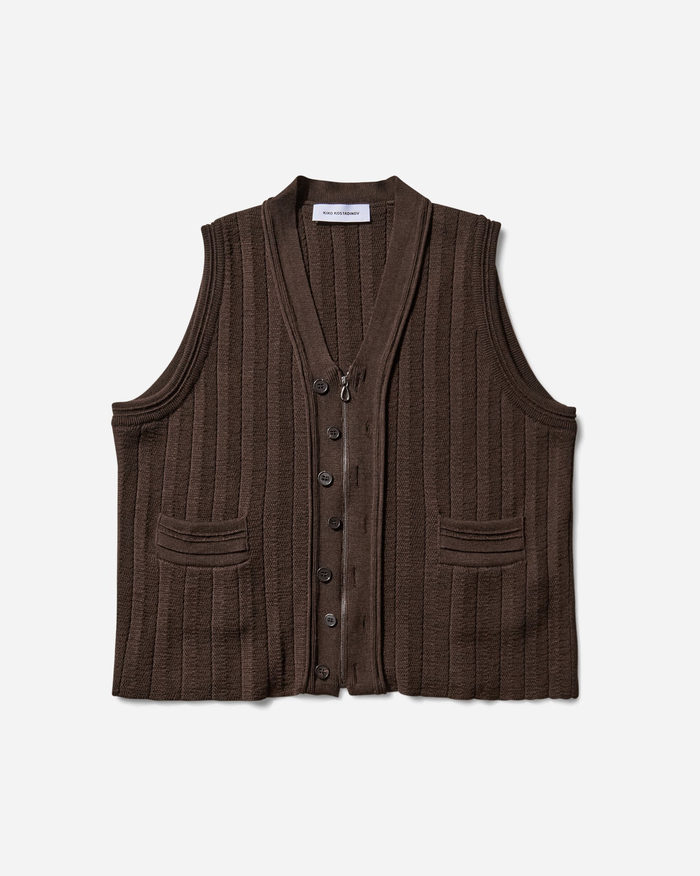 Kiko Kostadinov Fitz Knit Vest Maroon Knitwears Gilets KKAW25KN02 92