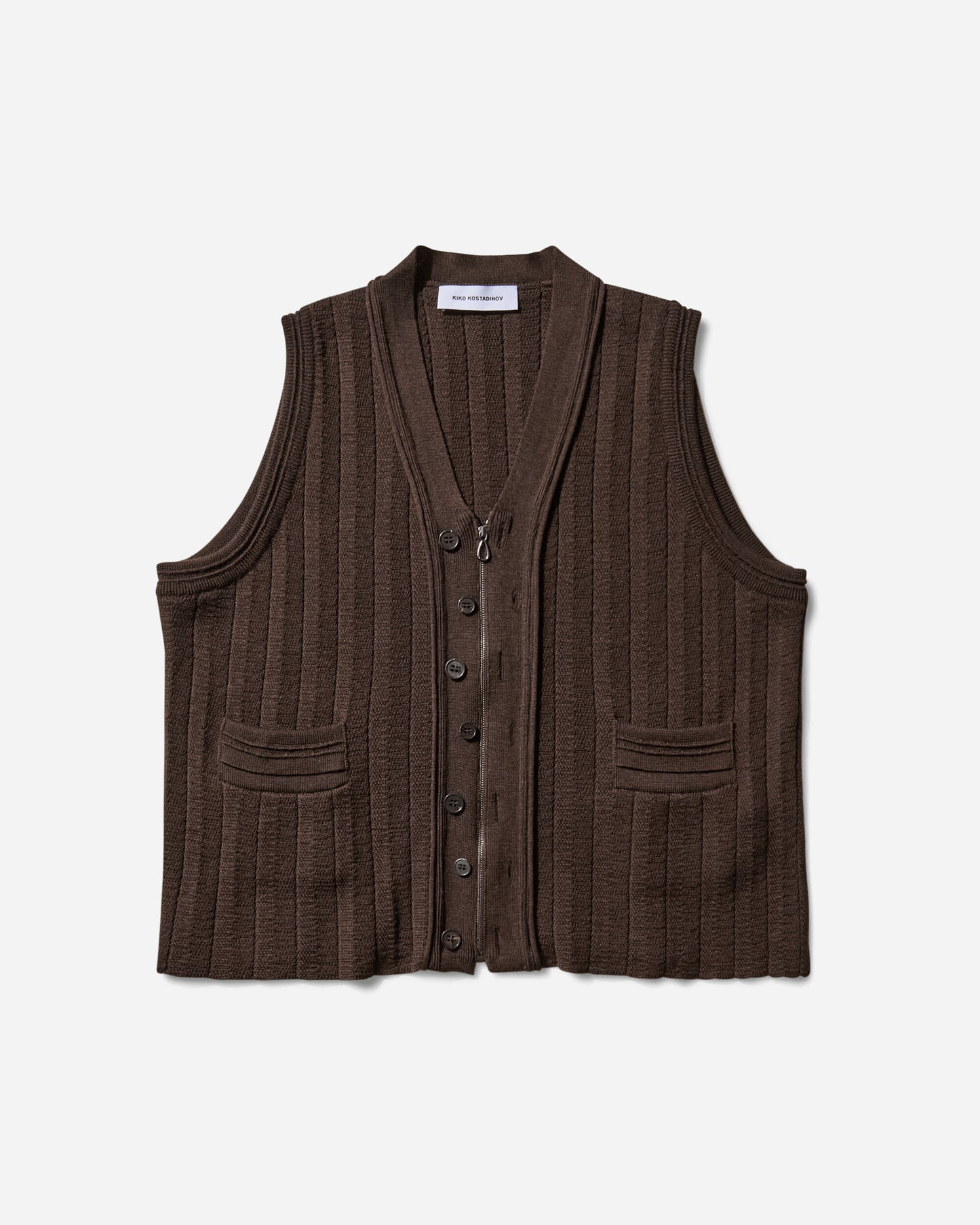 Kiko Kostadinov Fitz Knit Vest Maroon Knitwears Gilets KKAW25KN02 92