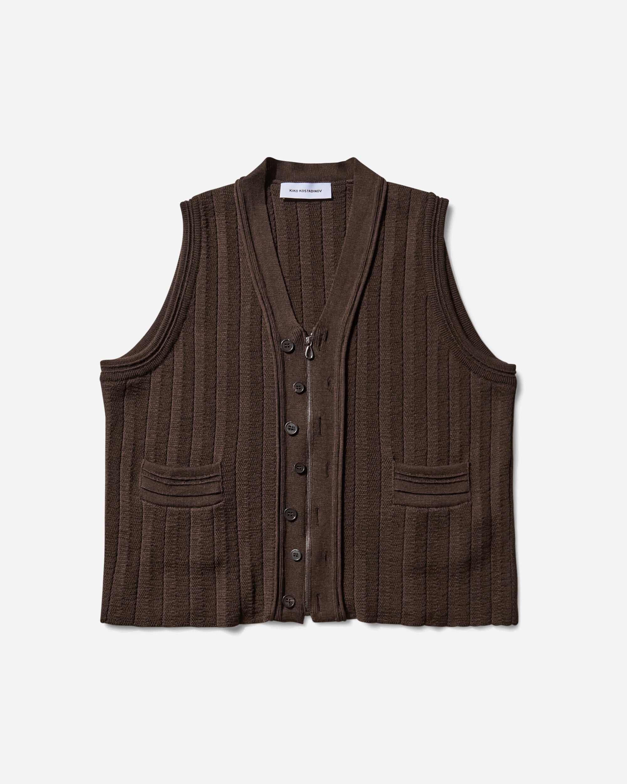 Kiko Kostadinov Fitz Knit Vest Maroon Knitwears Gilets KKAW25KN02 92