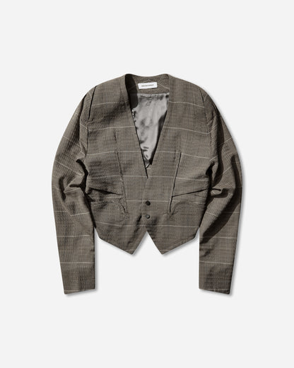 Kiko Kostadinov Andras Tailored Jacket Taupe Check Coats and Jackets Jackets KKSS26J01 39